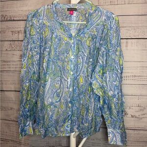 Vince Camuto Blue and Green Top